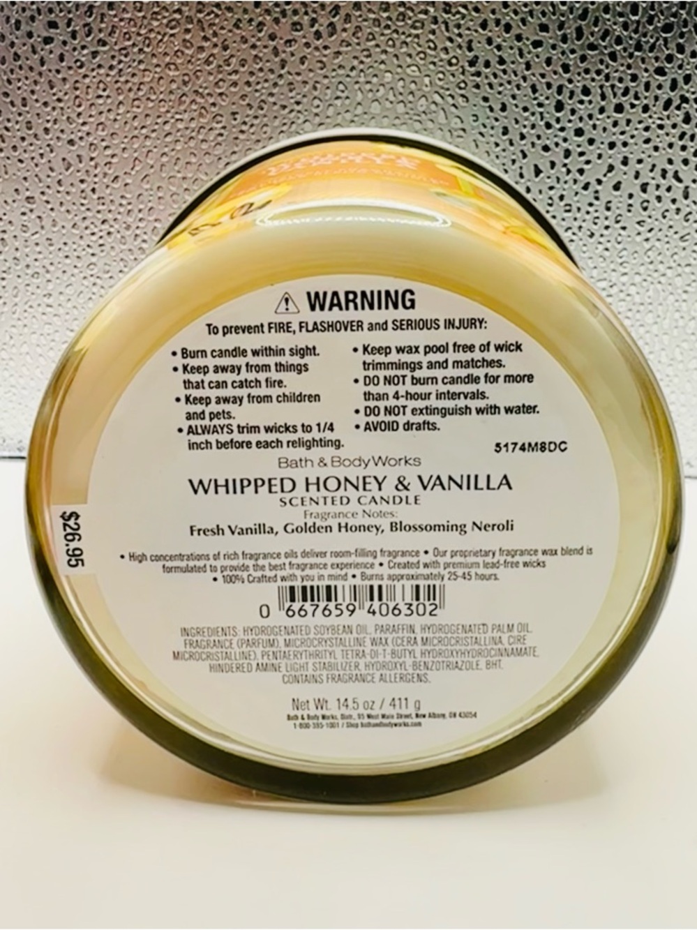 Bath & Body Works Whipped Honey & Vanilla 3 Wick Candle - Picture 3 of 3